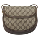 GUCCI GG Supreme Shoulder Bag PVC Beige Gold Auth 195645-2