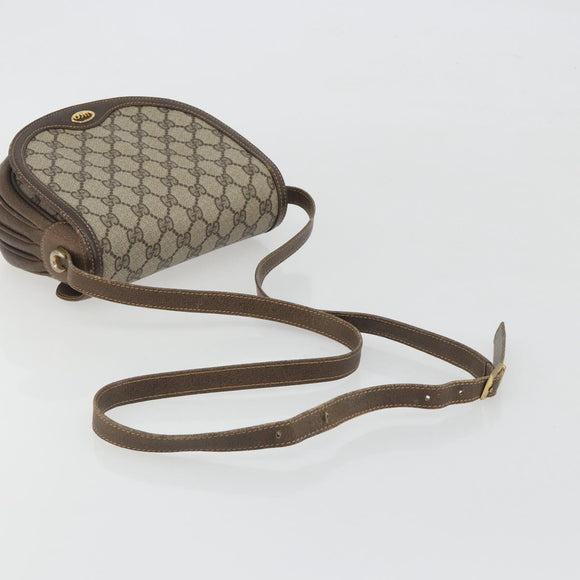 GUCCI GG Supreme Shoulder Bag PVC Beige Gold Auth 195645