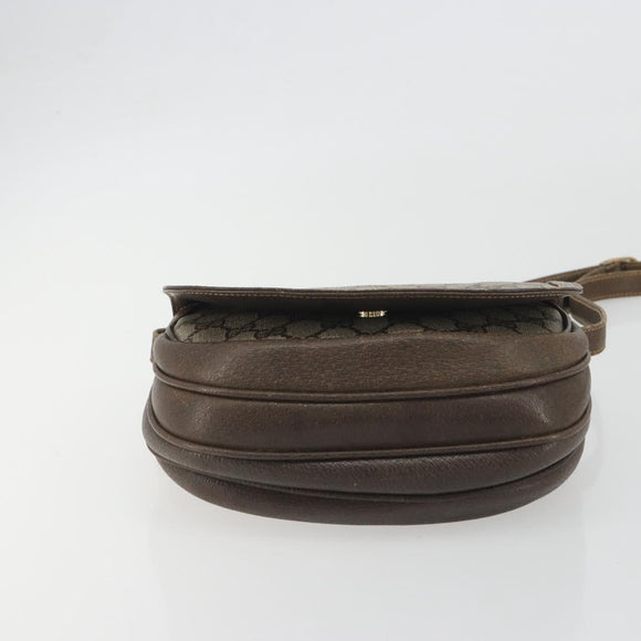GUCCI GG Supreme Shoulder Bag PVC Beige Gold Auth 195645
