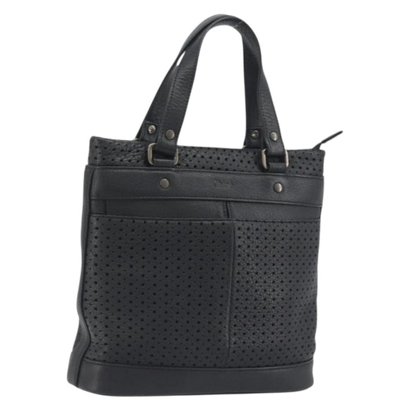 Chloe Hand Bag Leather Black Auth 195646A