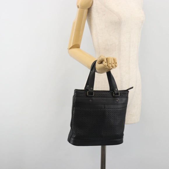 Chloe Hand Bag Leather Black Auth 195646A