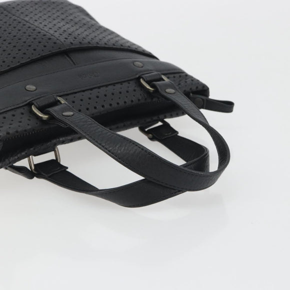 Chloe Hand Bag Leather Black Auth 195646A