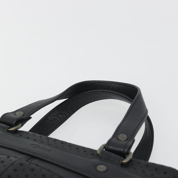 Chloe Hand Bag Leather Black Auth 195646A