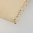 FENDI Celeria Shoulder Bag Leather Ivory Silver Auth 195647V-14