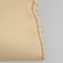 FENDI Celeria Shoulder Bag Leather Ivory Silver Auth 195647V-9