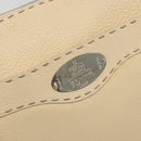 FENDI Celeria Shoulder Bag Leather Ivory Silver Auth 195647V-18