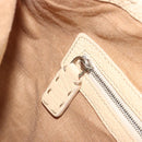 FENDI Celeria Shoulder Bag Leather Ivory Silver Auth 195647V-23