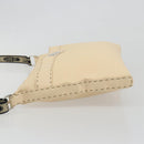 FENDI Celeria Shoulder Bag Leather Ivory Silver Auth 195647V-4
