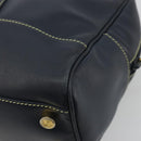 LOEWE Amazonas Hand Bag Leather Navy Gold Auth 195648A-15