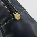 LOEWE Amazonas Hand Bag Leather Navy Gold Auth 195648A-11