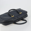 LOEWE Amazonas Hand Bag Leather Navy Gold Auth 195648A-6