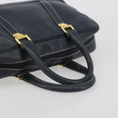 LOEWE Amazonas Hand Bag Leather Navy Gold Auth 195648A-7
