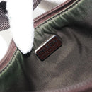 PRADA PRADA Sports Hand Pouch Wool Khaki Silver Auth 195649A-9