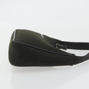 PRADA PRADA Sports Hand Pouch Wool Khaki Silver Auth 195649A-3