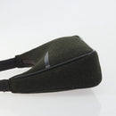 PRADA PRADA Sports Hand Pouch Wool Khaki Silver Auth 195649A-4