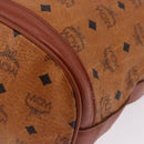 MCM Vicetos Logogram Shoulder Bag PVC Leather Brown Gold Auth 195650-14