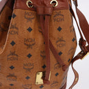 MCM Vicetos Logogram Shoulder Bag PVC Leather Brown Gold Auth 195650-17