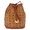 MCM Vicetos Logogram Shoulder Bag PVC Leather Brown Gold Auth 195650-13