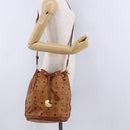 MCM Vicetos Logogram Shoulder Bag PVC Leather Brown Gold Auth 195650-23