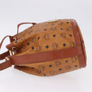 MCM Vicetos Logogram Shoulder Bag PVC Leather Brown Gold Auth 195650-4