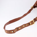 MCM Vicetos Logogram Shoulder Bag PVC Leather Brown Gold Auth 195650-7