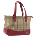 BURBERRY Nova Check Hand Bag Canvas Beige Auth 195651-1