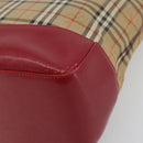 BURBERRY Nova Check Hand Bag Canvas Beige Auth 195651-9
