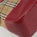 BURBERRY Nova Check Hand Bag Canvas Beige Auth 195651-14