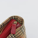 BURBERRY Nova Check Hand Bag Canvas Beige Auth 195651-10