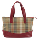 BURBERRY Nova Check Hand Bag Canvas Beige Auth 195651-13