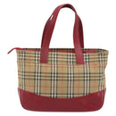 BURBERRY Nova Check Hand Bag Canvas Beige Auth 195651-2