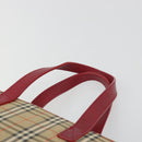 BURBERRY Nova Check Hand Bag Canvas Beige Auth 195651-8