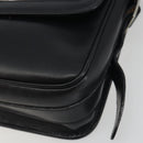 CELINE Shoulder Bag Leather White Black Silver Auth 195652-9