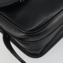 CELINE Shoulder Bag Leather White Black Silver Auth 195652-14