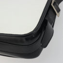 CELINE Shoulder Bag Leather White Black Silver Auth 195652-15