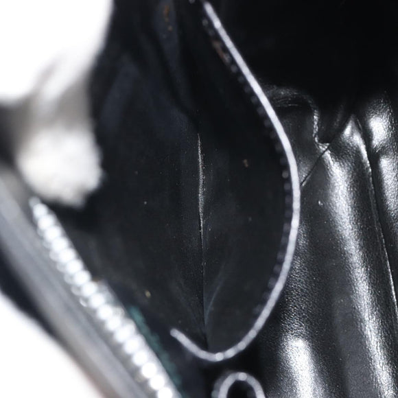 CELINE Shoulder Bag Leather White Black Silver Auth 195652