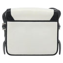 CELINE Shoulder Bag Leather White Black Silver Auth 195652-2