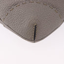 FENDI Celeria Shoulder Bag Leather Gray Silver Auth 195653V-15
