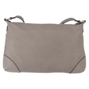 FENDI Celeria Shoulder Bag Leather Gray Silver Auth 195653V-2