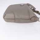 FENDI Celeria Shoulder Bag Leather Gray Silver Auth 195653V-3