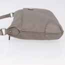 FENDI Celeria Shoulder Bag Leather Gray Silver Auth 195653V-4