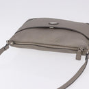 FENDI Celeria Shoulder Bag Leather Gray Silver Auth 195653V-6