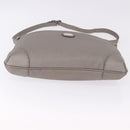 FENDI Celeria Shoulder Bag Leather Gray Silver Auth 195653V-5