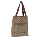 GUCCI GG Supreme Web Sherry Line Tote Bag PVC Beige 39 02 003 Auth 195656-1
