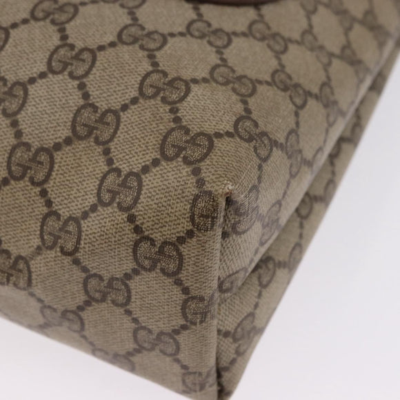 GUCCI GG Supreme Web Sherry Line Tote Bag PVC Beige 39 02 003 Auth 195656