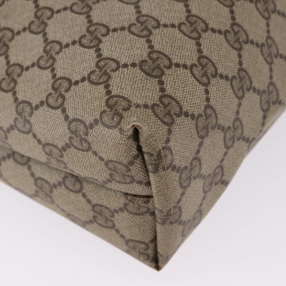 GUCCI GG Supreme Web Sherry Line Tote Bag PVC Beige 39 02 003 Auth 195656