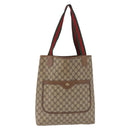 GUCCI GG Supreme Web Sherry Line Tote Bag PVC Beige 39 02 003 Auth 195656-13