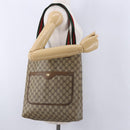 GUCCI GG Supreme Web Sherry Line Tote Bag PVC Beige 39 02 003 Auth 195656-23