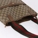 GUCCI GG Supreme Web Sherry Line Tote Bag PVC Beige 39 02 003 Auth 195656-7