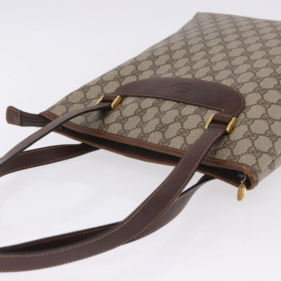 GUCCI GG Supreme Tote Bag PVC Beige Gold 002 39 6130 Auth 195657